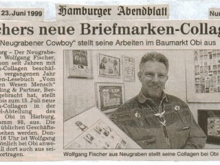 Hamburger Abendblatt [Juni 1999] – Fischers neue Briefmarken-Collagen